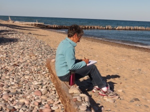 Blogging on the beach