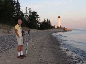 Rich photographing Crisp Point Lighthouse