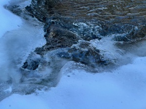 Sucker River icy bubbles